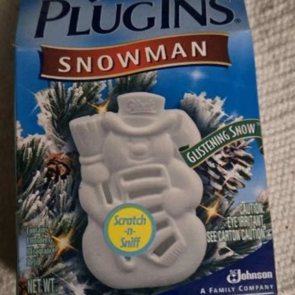New VTG 2002 Glade Plug Ins Snowman Holder & Glistening Snow Refill See Desc